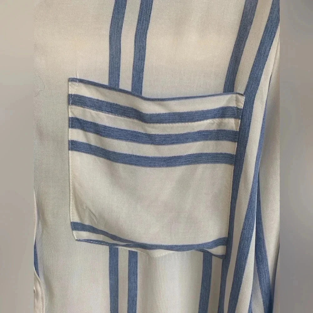 Koaj Basic Womens Blue/White Button Down Long Sle… - image 5